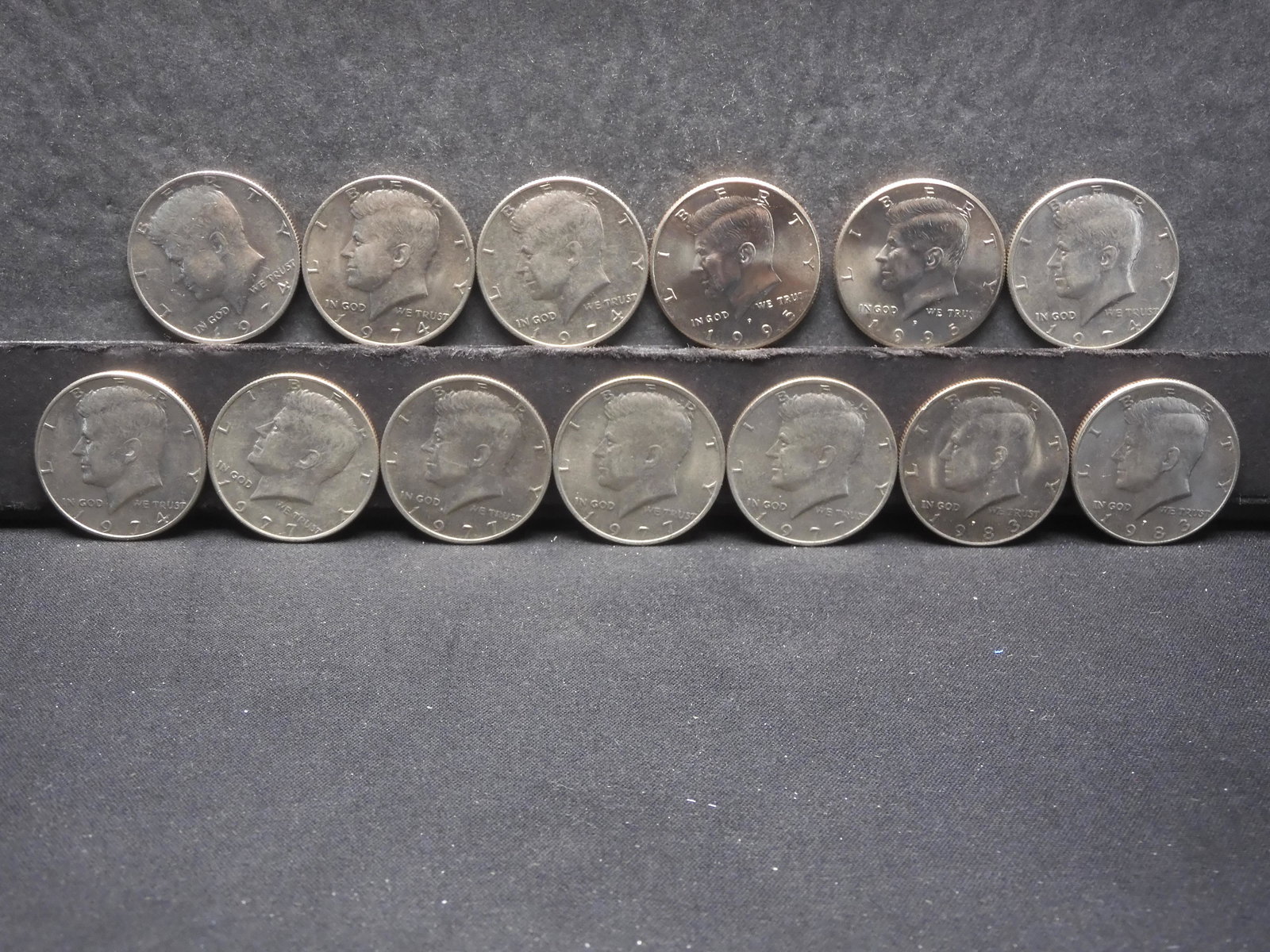 13 Kennedy Half Dollars  (mixed dates) (1 of 5)