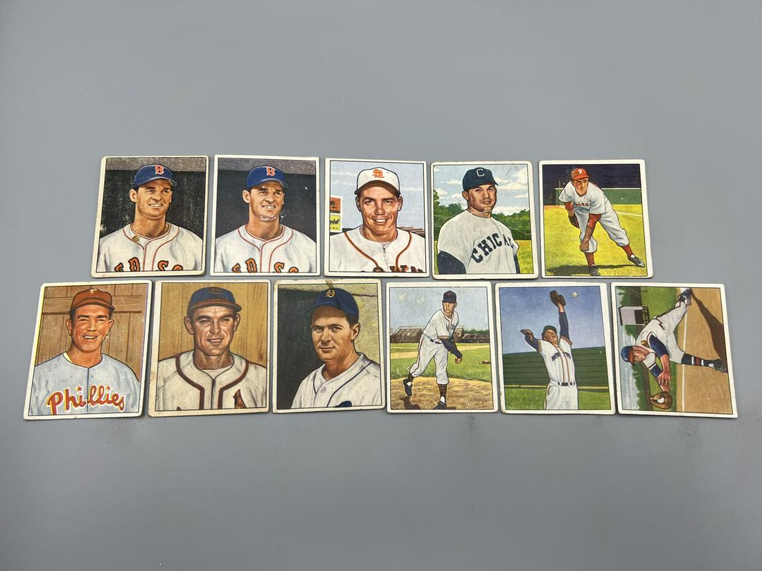 Lot of (11) 1950 Bowman Baseball Cards - Varying Conditions - #246, #250, #127, #85, #67, #238, (1 of 3)