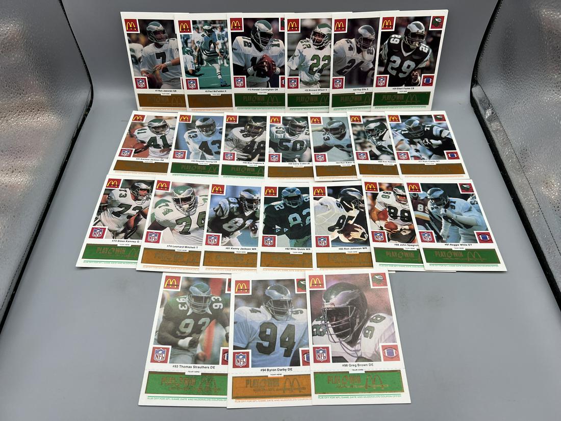 1986 McDonald's Philadelphia Eagles Opened Team Set Pack w/tabs - Randall Cunningham, Mike Quick, (1 of 5)
