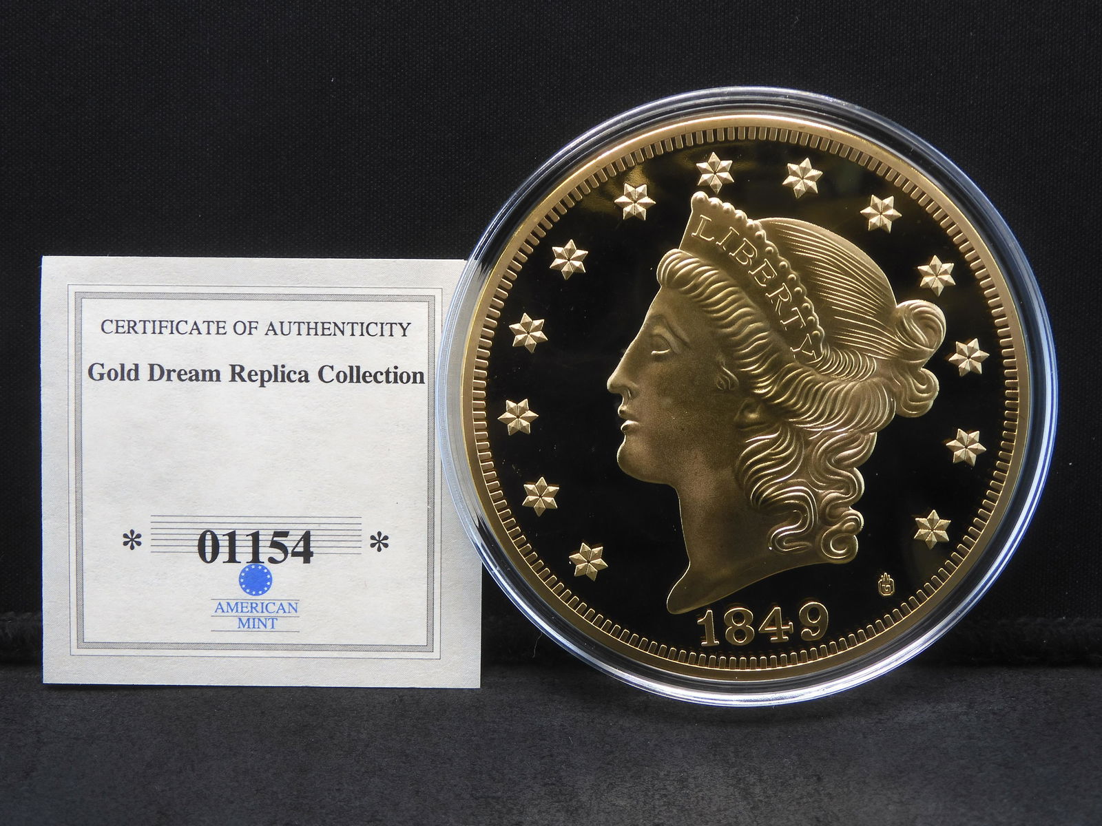 LG. Medal - Gold Dream Replica Collection - 2012 Proof 1849 Liberty Head Double Eagle w/ COA (1 of 5)