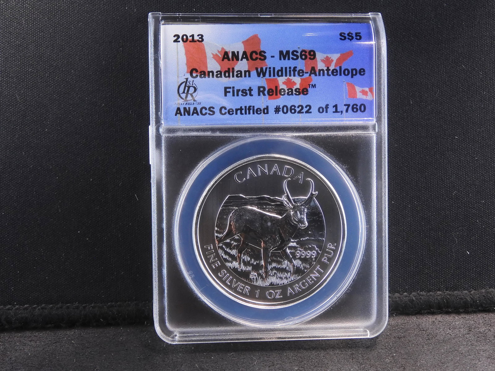 2013 Canadian Wildlife - 1 Oz. Silver Antelope - ANACS MS69 - 1st Release (1 of 4)
