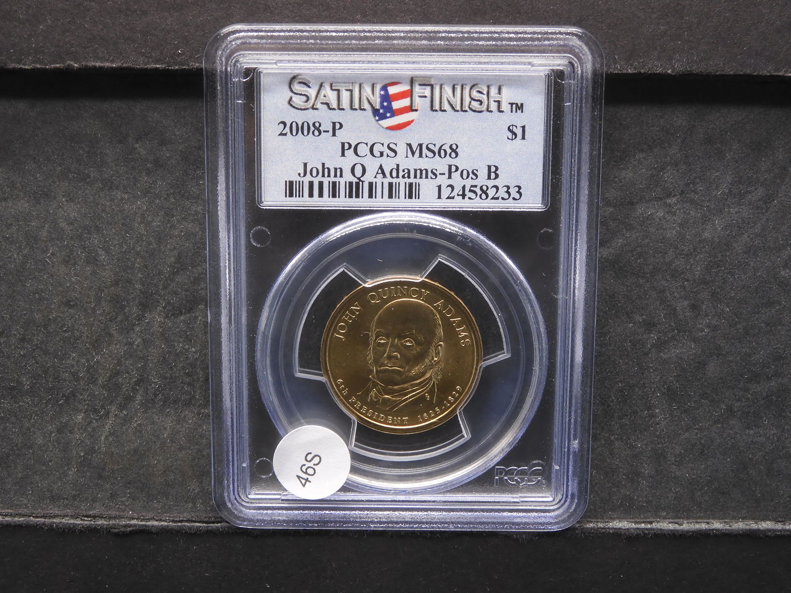 2008-P John Q. Adams Presidential Dollar Pos B Satin Finish PCGS MS68 (1 of 4)
