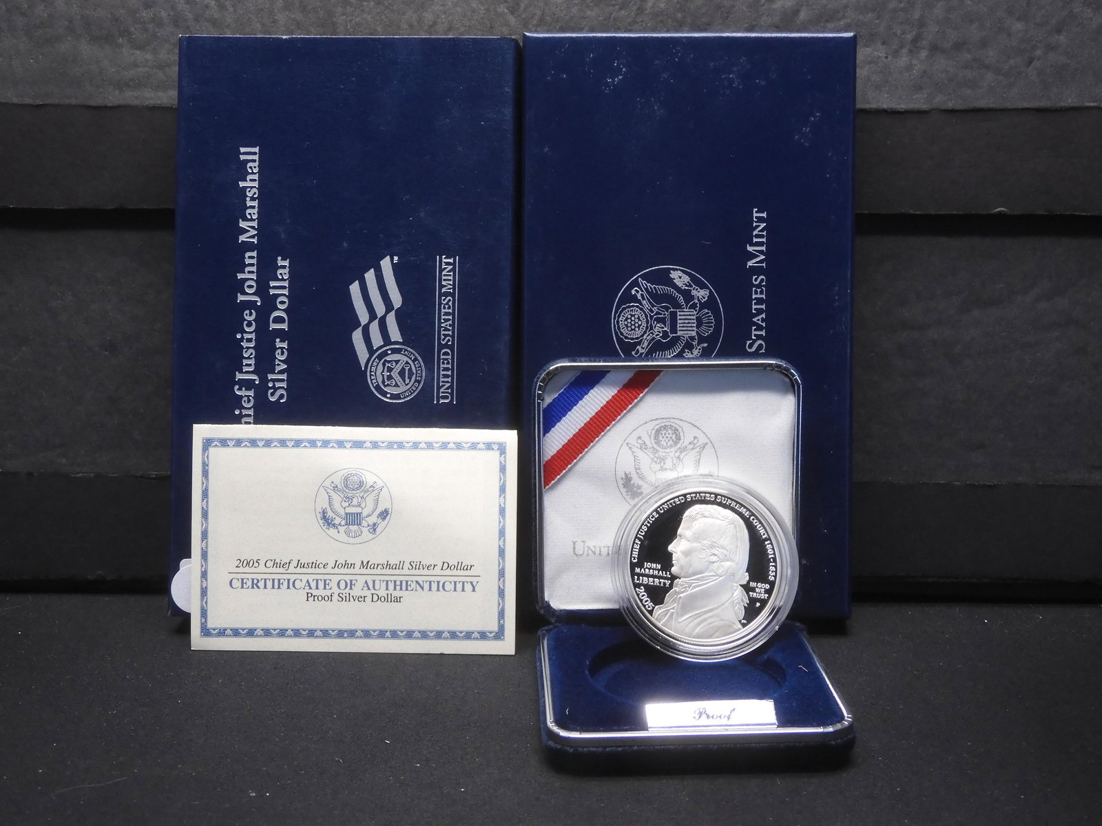 2005-P Chief Justice John Marshall 90% Silver Comm. Dollar OGB: 2005-P Chief Justice John Marshall 90% Silver Comm. Dollar OGB