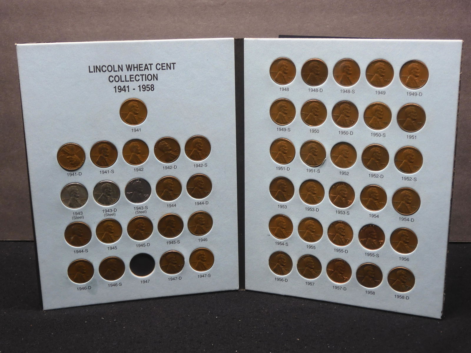 Partial Collection Lincoln Wheat-Ear Cent Collection 1941-1958 (1 of 7)