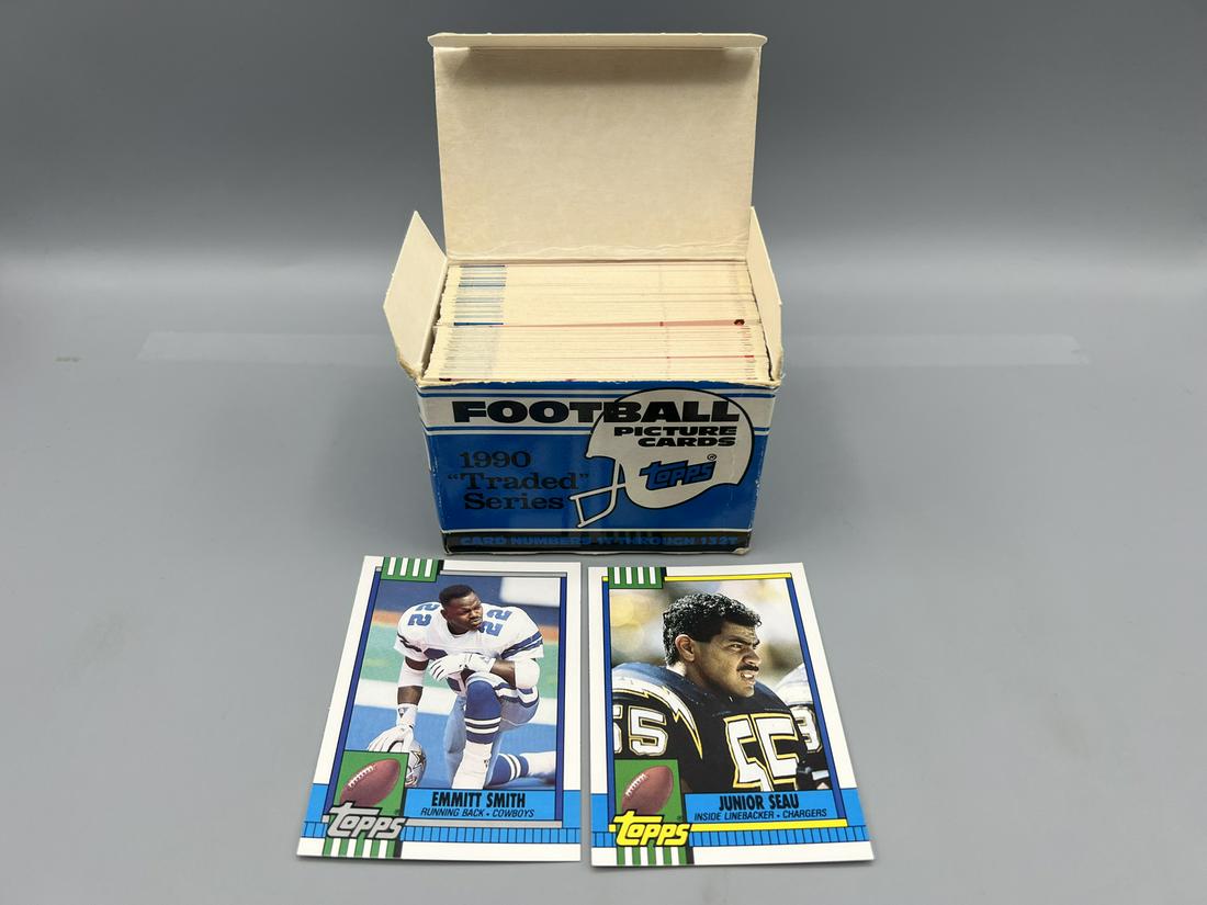 1990 Topps Traded Football Complete Set - Emmitt Smith, Junior Seau Rookies (1 of 3)