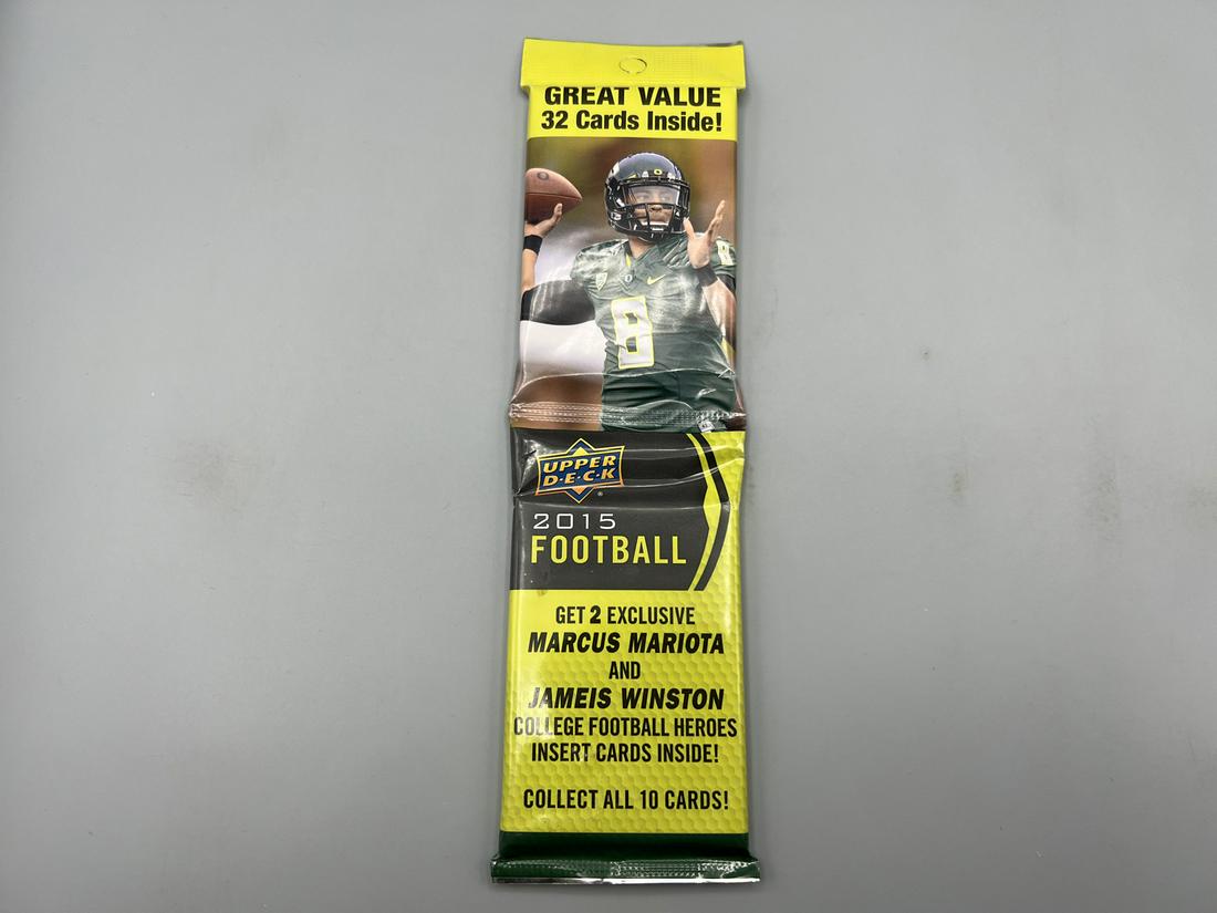 2015 Upper Deck Football Unopened Rack Pack - Possible Marcus Mariota RC, Jameis Winston RC, Amari (1 of 2)