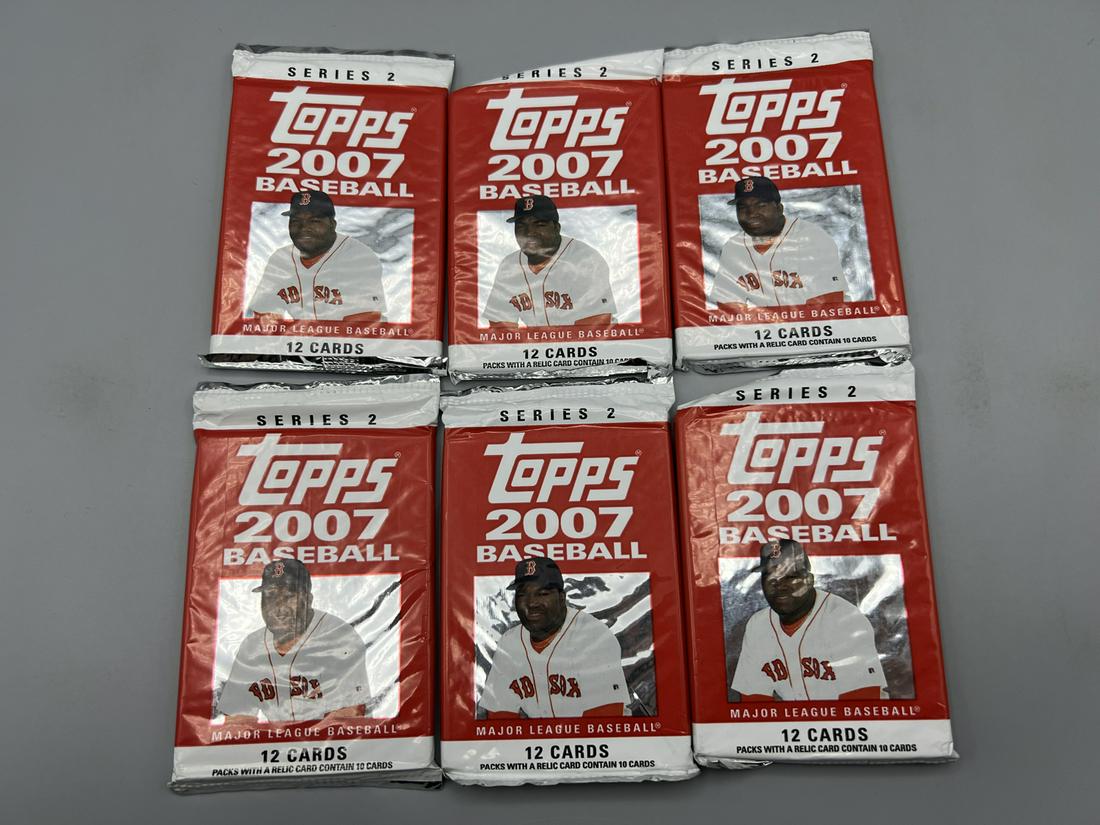 Lot of (6) 2007 Topps Series 2 Baseball Unopened Packs - Possible Alex Gordon RC? (1 of 2)