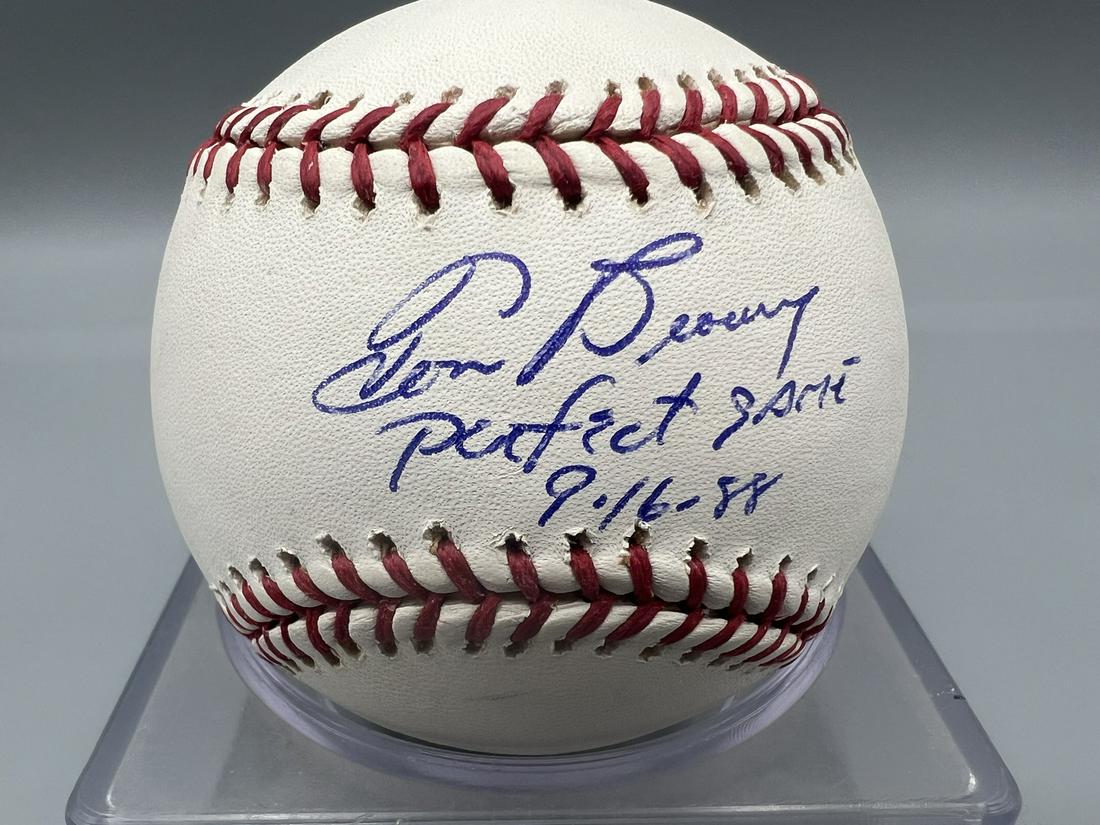 Tom Browning Signed Official Major League Baseball with full Perfect Game 9/16/88 Inscription - No (1 of 2)