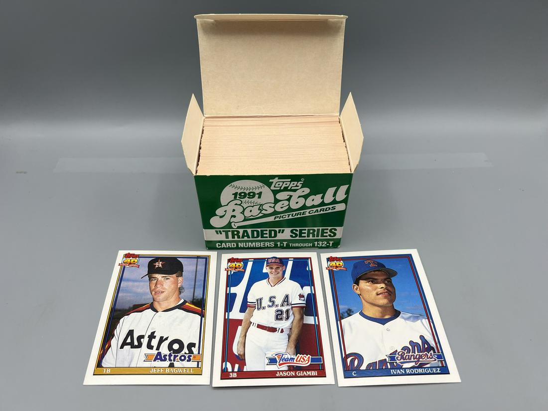 1991 Topps Traded Baseball Complete Set - Ivan Rodriguez, Jeff Bagwell, Jason Giambi Rookies (1 of 3)
