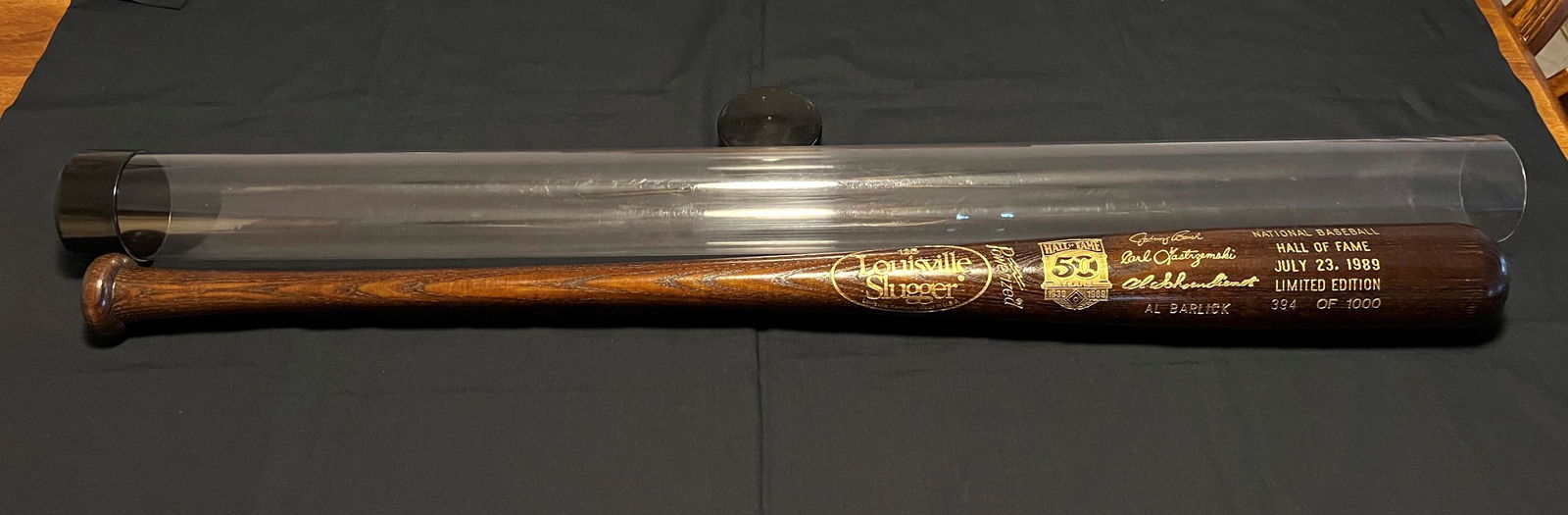 Louisville Slugger 1989 Commemorative Hall of Fame Induction Brown Baseball Bat #394/1000 W/ Bat (1 of 6)