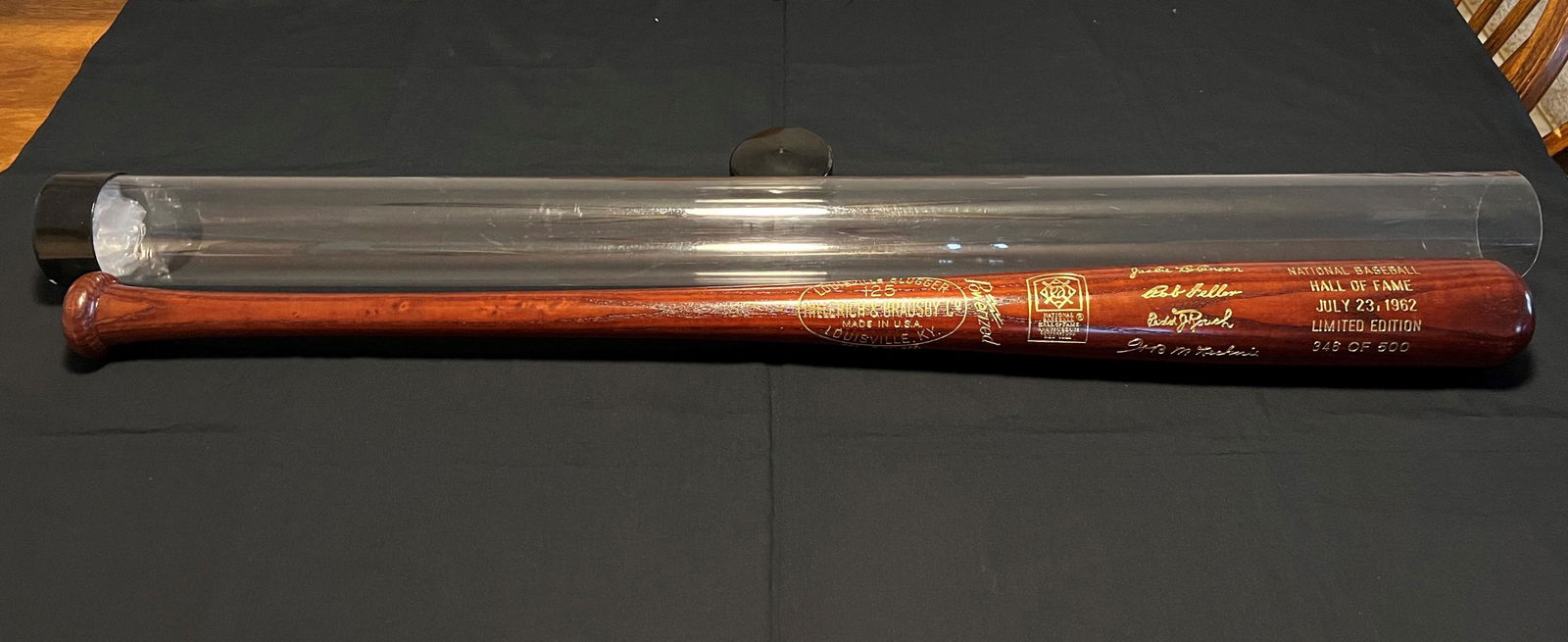 Louisville Slugger 1962 Commemorative Hall of Fame Induction Brown Baseball Bat #346/500 W/ Bat Tube (1 of 7)