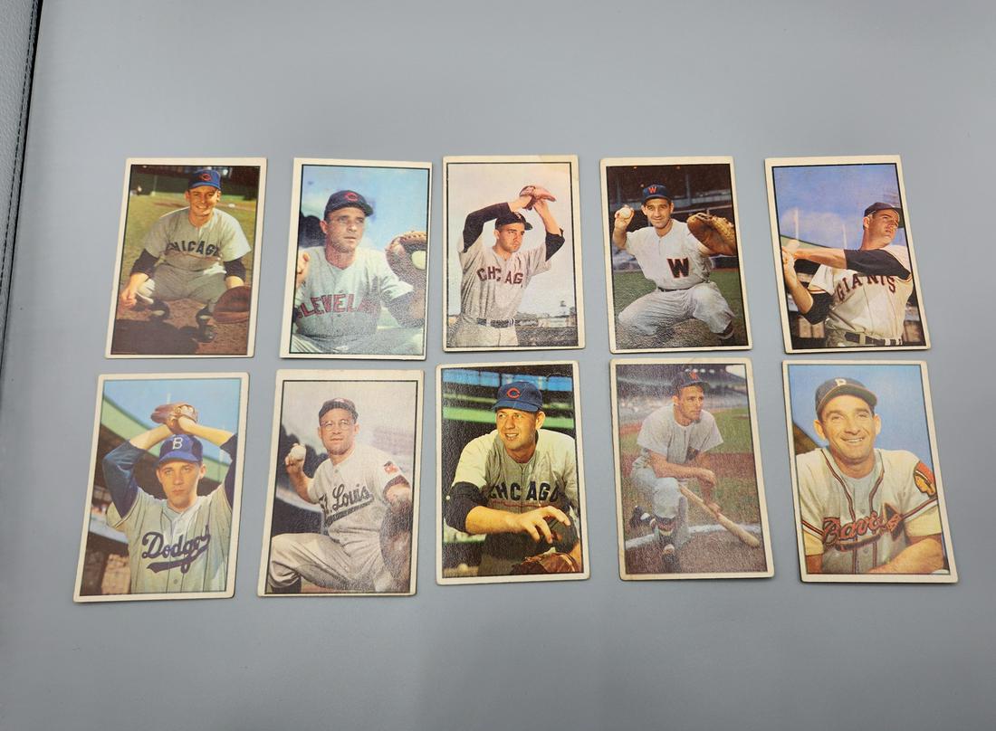 (10) 1953 Bowman Color Baseball Cards (1 of 2)