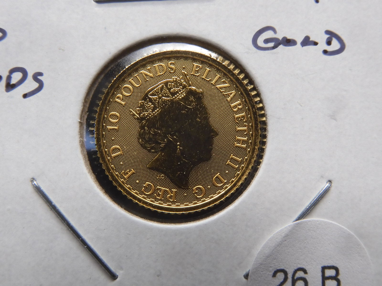 2021 Great Britain 10 Pounds.  1/10 Ounce .9999 Gold. (1 of 3)