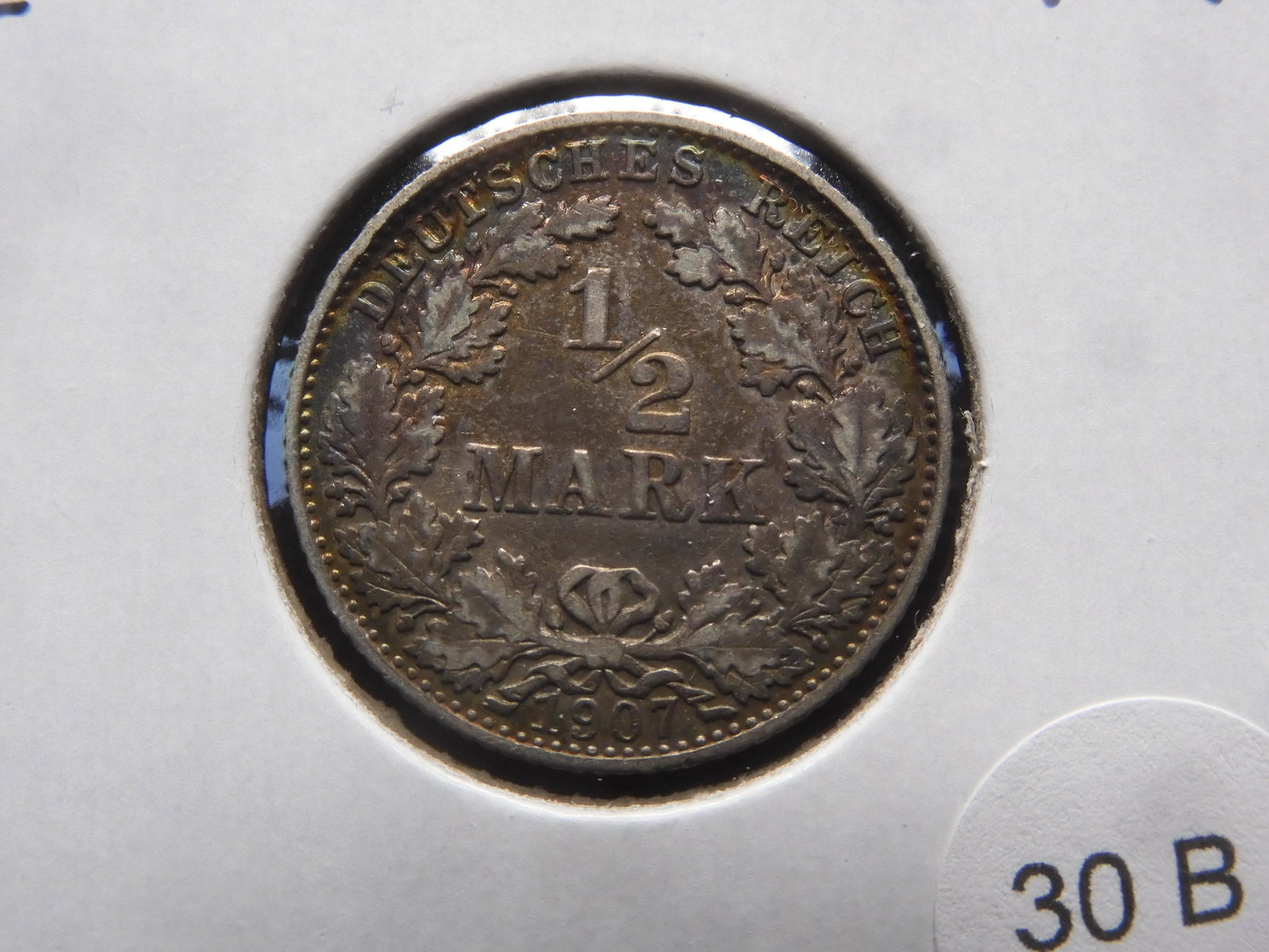 1907 Germany Silver 1/2 Mark. (1 of 3)