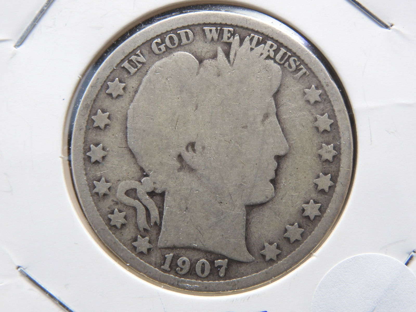 Barber Half Dollar, 1907, good condition (1 of 3)