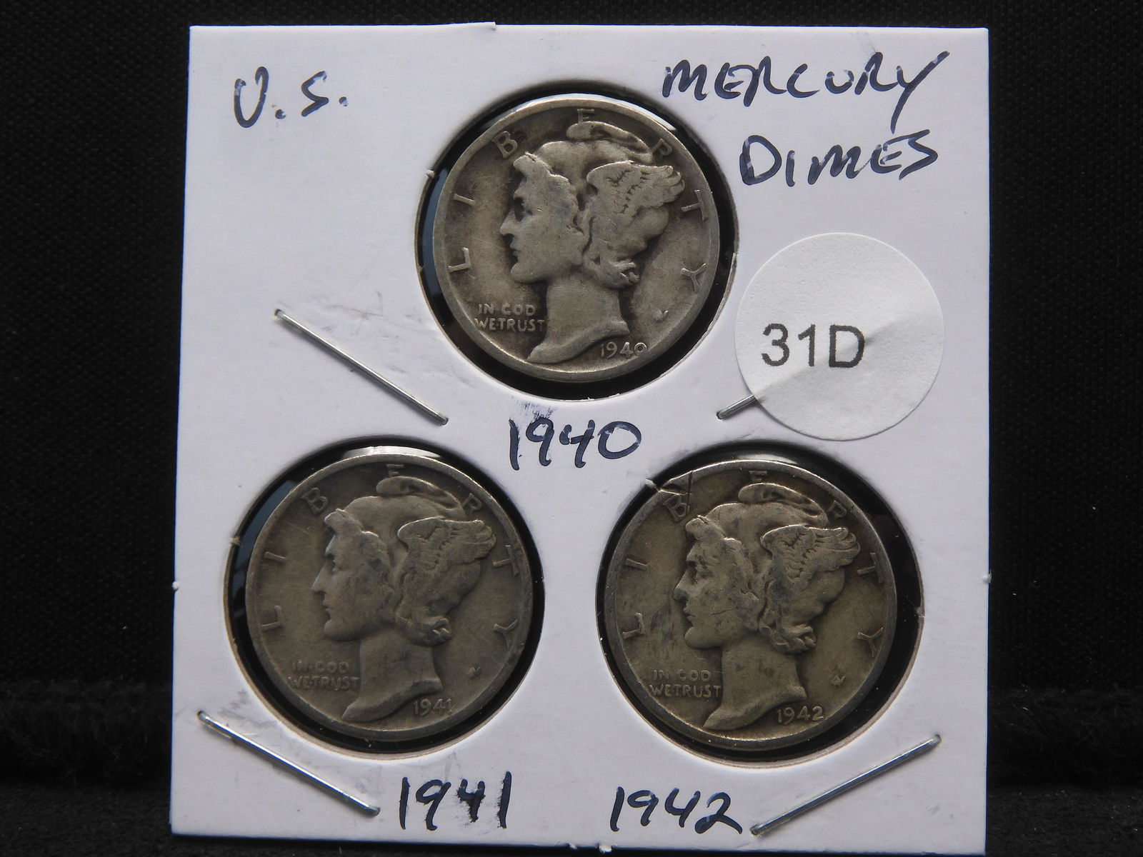 1940, 1941 & 1942 Mercury Dimes - WWII Era! - Nice Details (1 of 2)