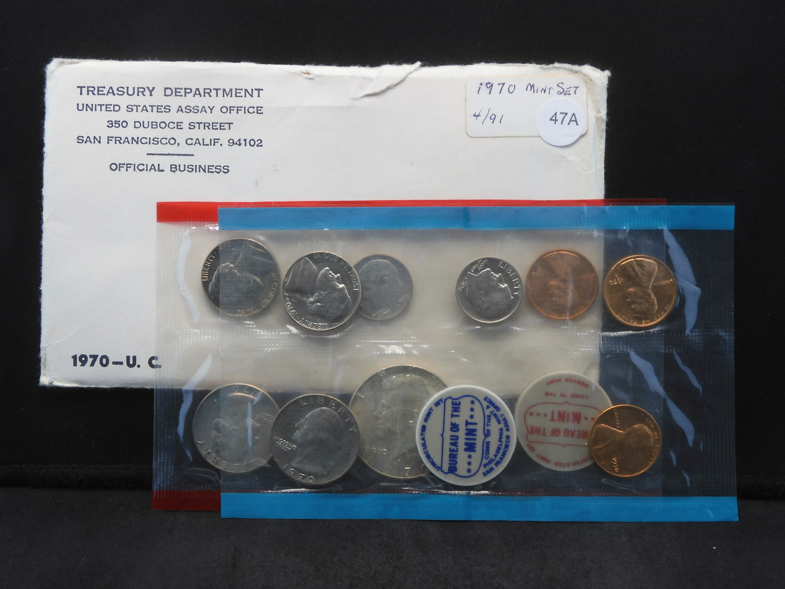 (10) coin 1970 P/D/S US Mint Set:  GEM BU in original mint package.  70-D Silver Kennedy 50C. (1 of 5)