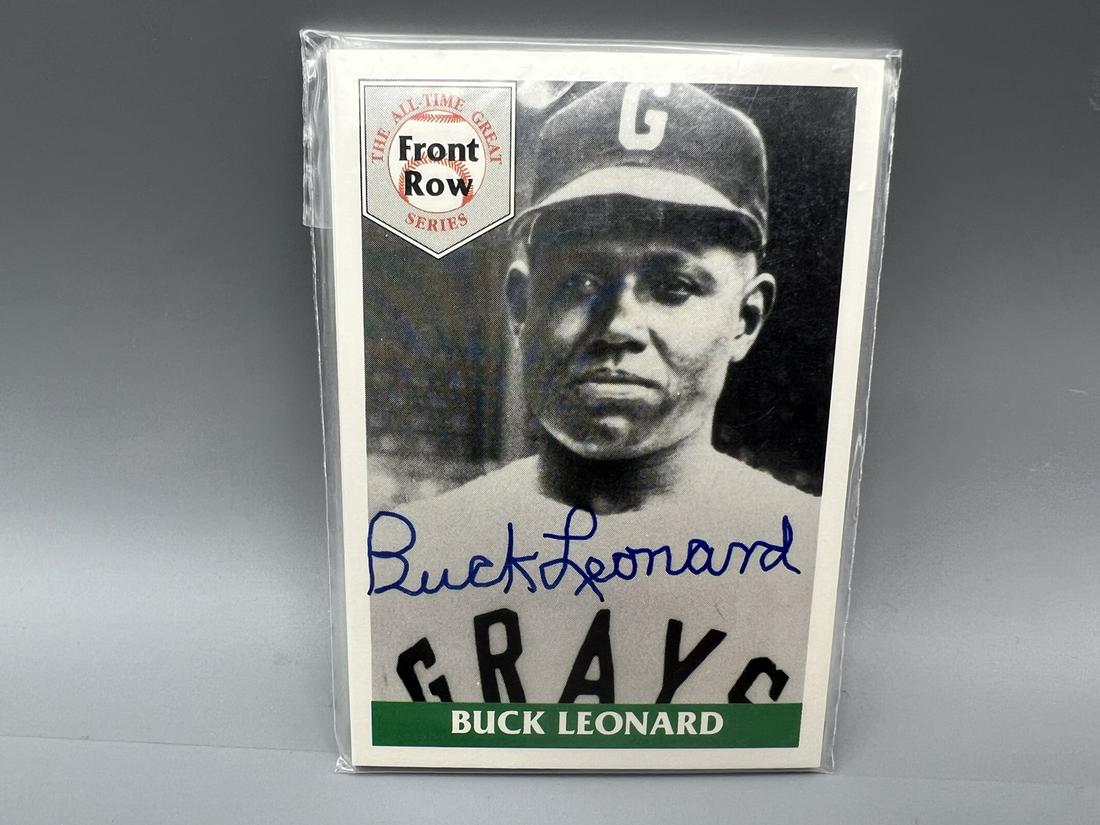 1992 Front Row Buck Leonard Factory Sealed 5 Card Set - Top Card Autographed with COA (1 of 2)