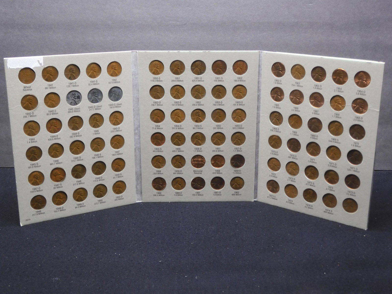 Collection of Lincoln Cents - 1941-1974: Collection of Lincoln Cents - 1941-1974