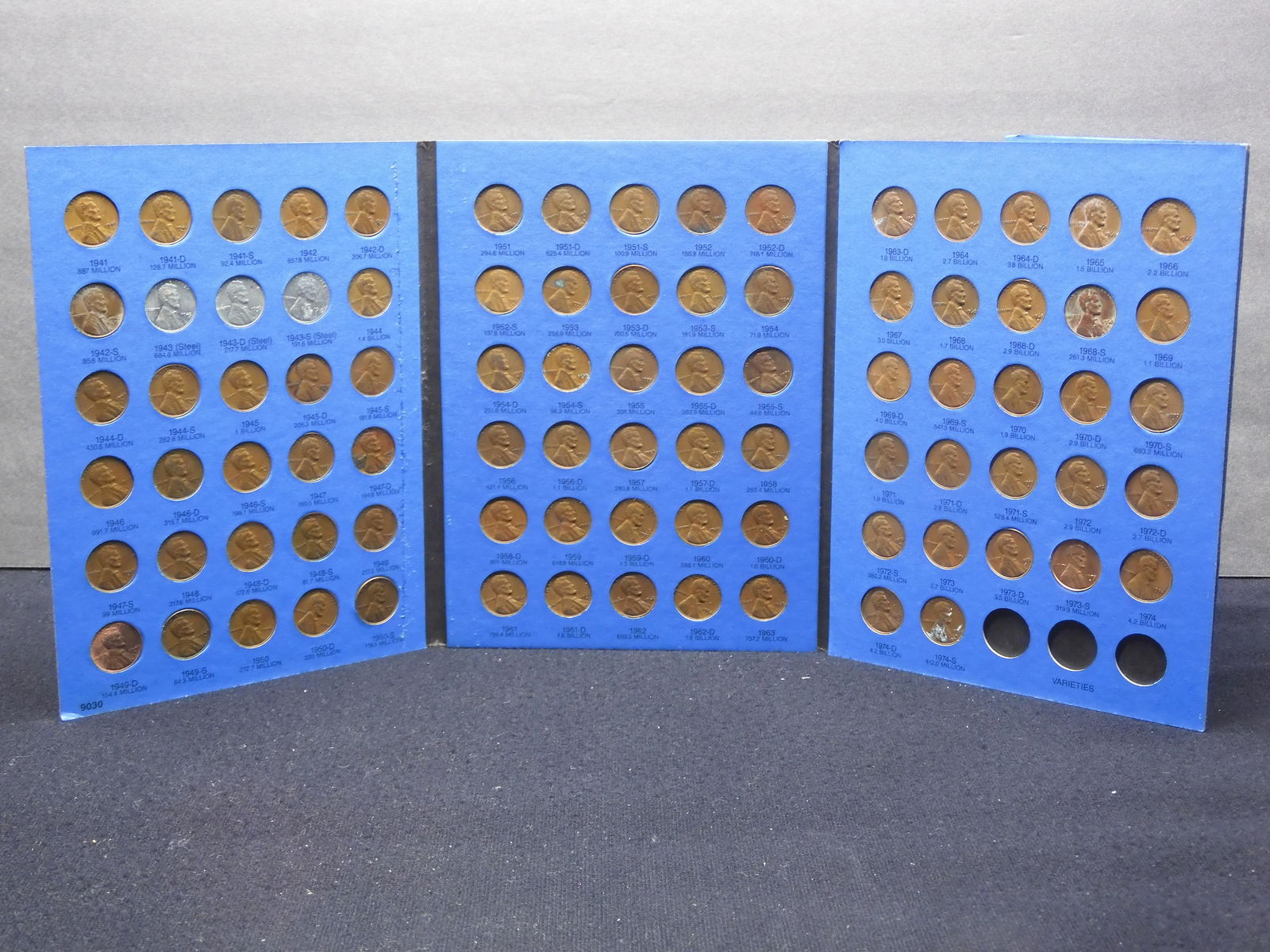 Whitman Lincoln Cent Book w/ 87 Coins Complete w/all Three Steel Wheat Cents & all Shell Brass Cents (1 of 8)