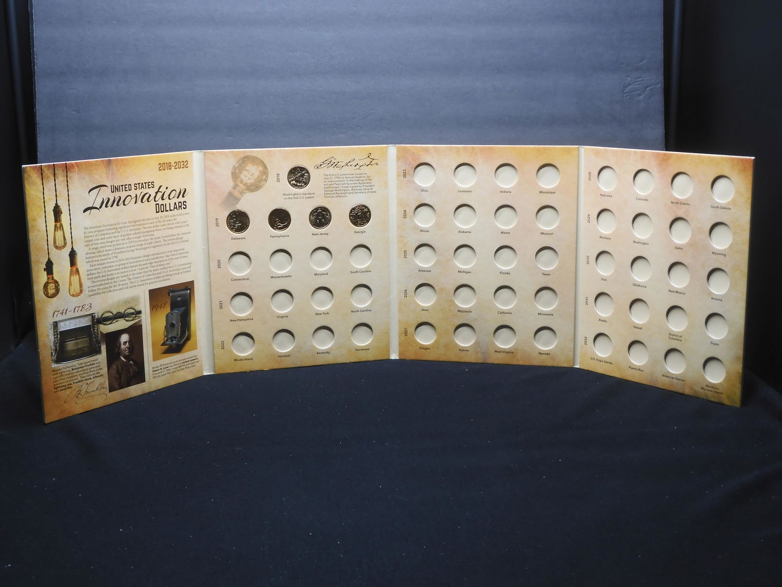 (5) Innovation Dollars in nice album for complete set thru 2032.  Has 2018 dollar and four from (1 of 5)