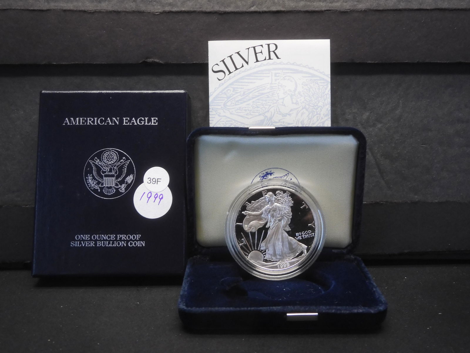 1999-P American Silver Eagle Proof Coin in OGP w/ COA (1 of 4)
