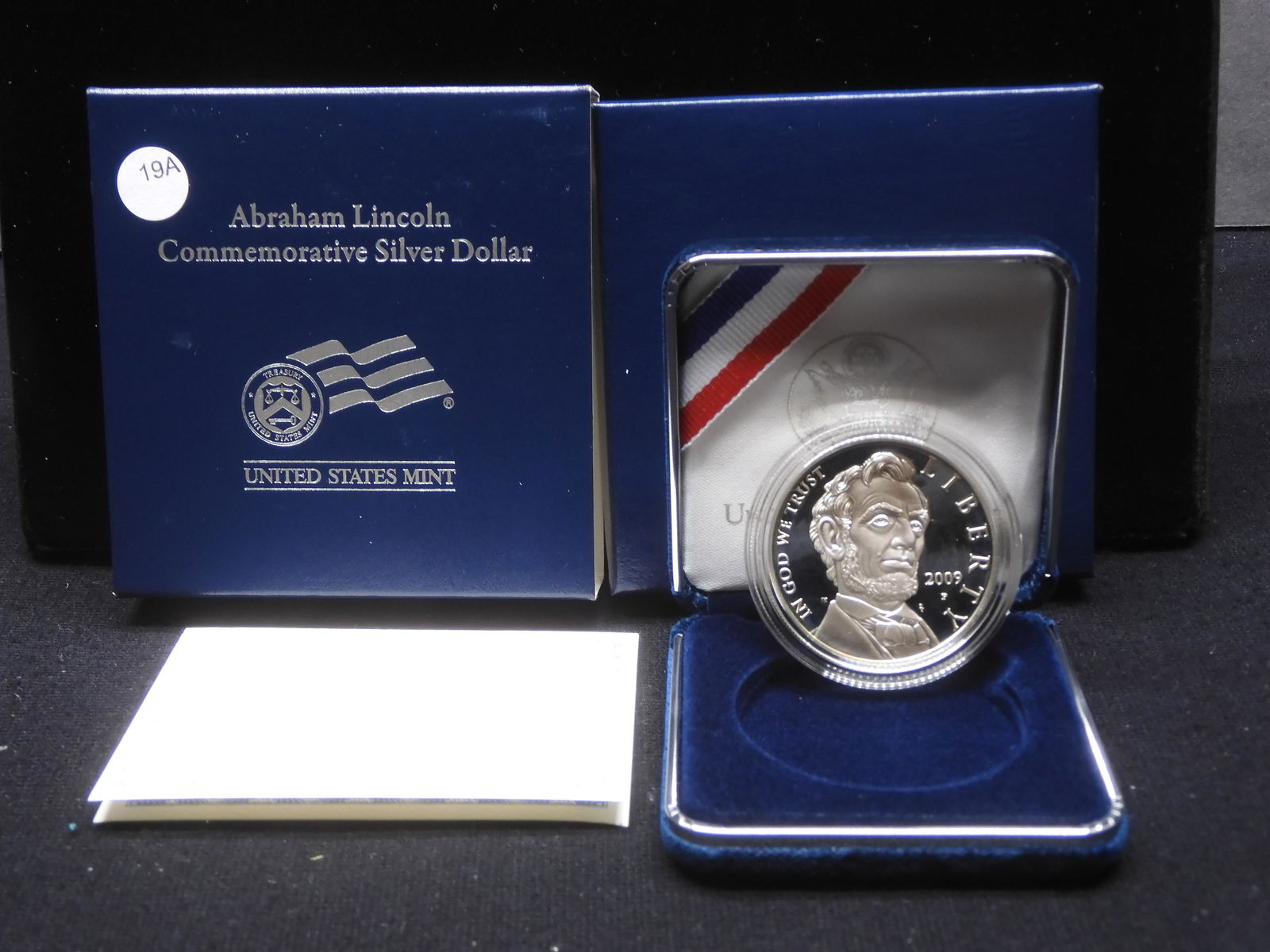 2009 P Abe Lincoln Commemorative $1. GEM Proof in original box with COA. 90% Silver (1 of 4)