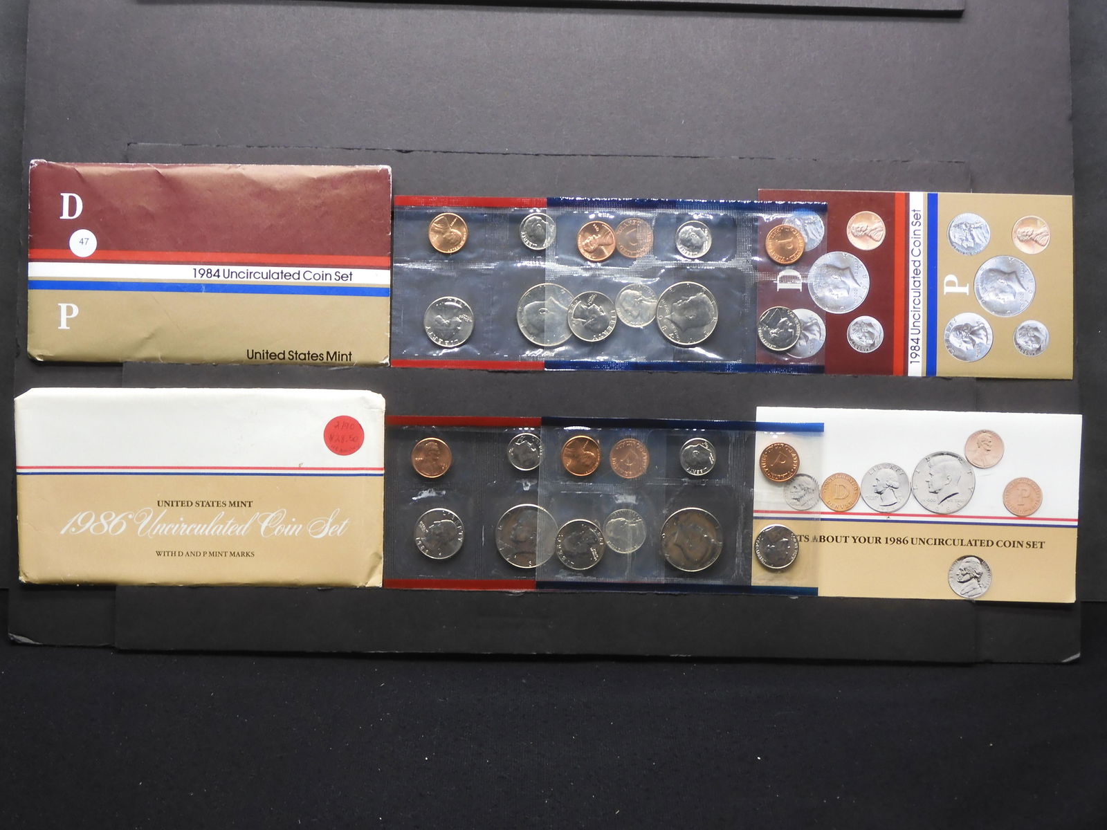 (2) Ten-coin 1984 and 86 US Mint Sets.  GEM  BU in original mint package. (1 of 11)