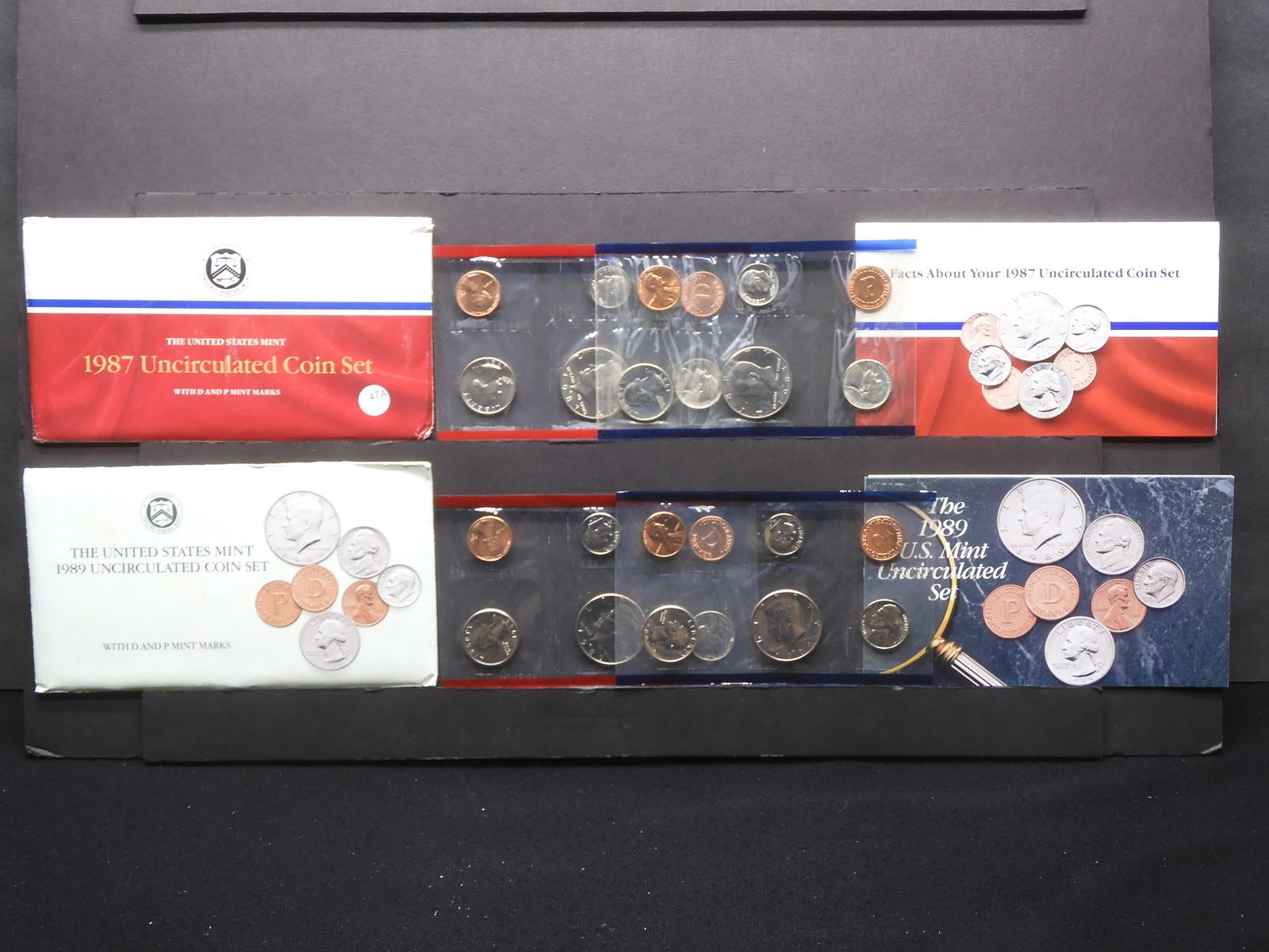 (2) Ten-coin 1987 and 89 US Mint Sets.  GEM  BU in original mint package. (1 of 11)