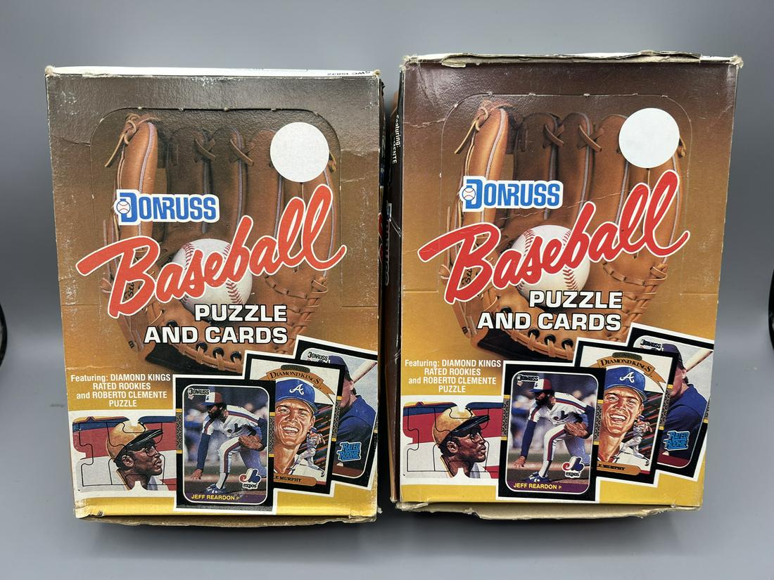 1987 Donruss Baseball Unopened Wax Box Lot of 2 - Possible Rookies of Barry Bonds, Barry Larkin, Bo (1 of 2)