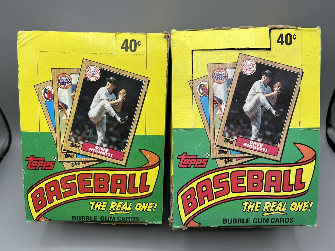 1987 Topps Baseball Unopened Wax Box Lot of 2 - Possible Rookies of Barry Bonds, Barry Larkin, Bo (1 of 2)