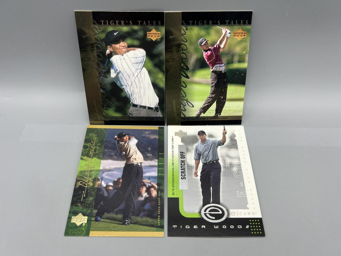 2001 Upper Deck Tiger Woods Rookie Insert, Subset Lot of 4 - E-Card (1 of 2)