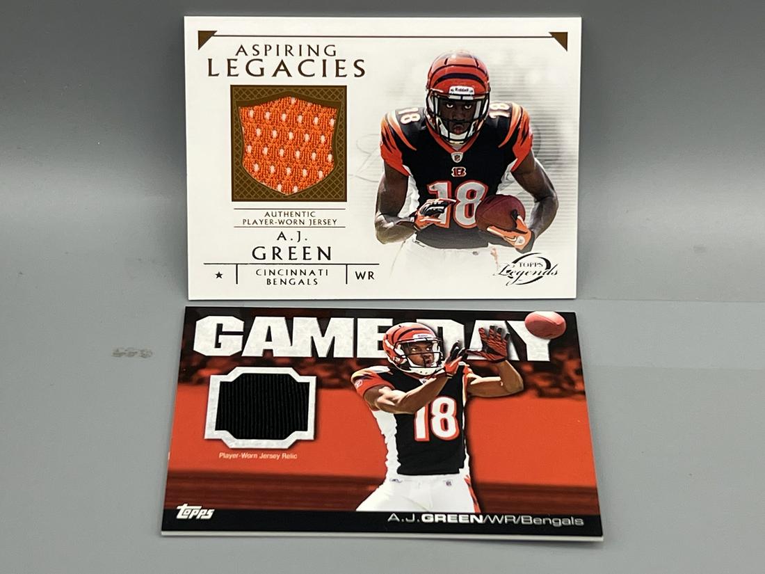 2011 AJ Green Rookie Card Game Worn Jersey Lot of 2 (1 of 2)