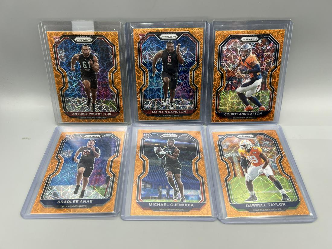 Lot of (6) 2018 Panini Prizm Football Orange Reactive Refractor Rookie Cards - Courtland Sutton (1 of 2)