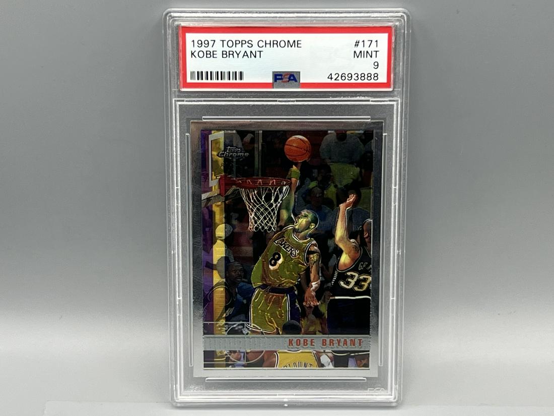 1997 Topps Chrome Kobe Bryant 2nd Year Card #171 PSA Mint 9 (1 of 2)