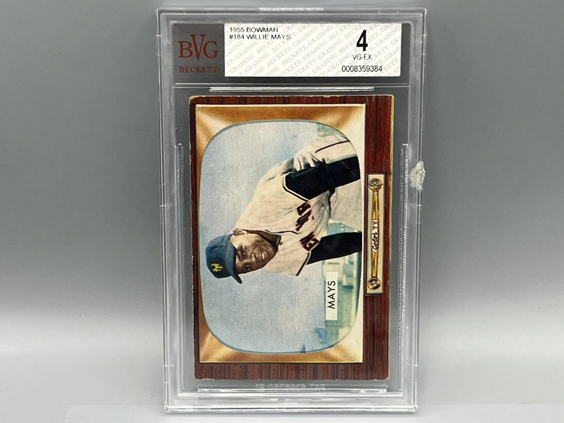 1955 Bowman Willie Mays #184 BVG VG-EX 4 (1 of 2)