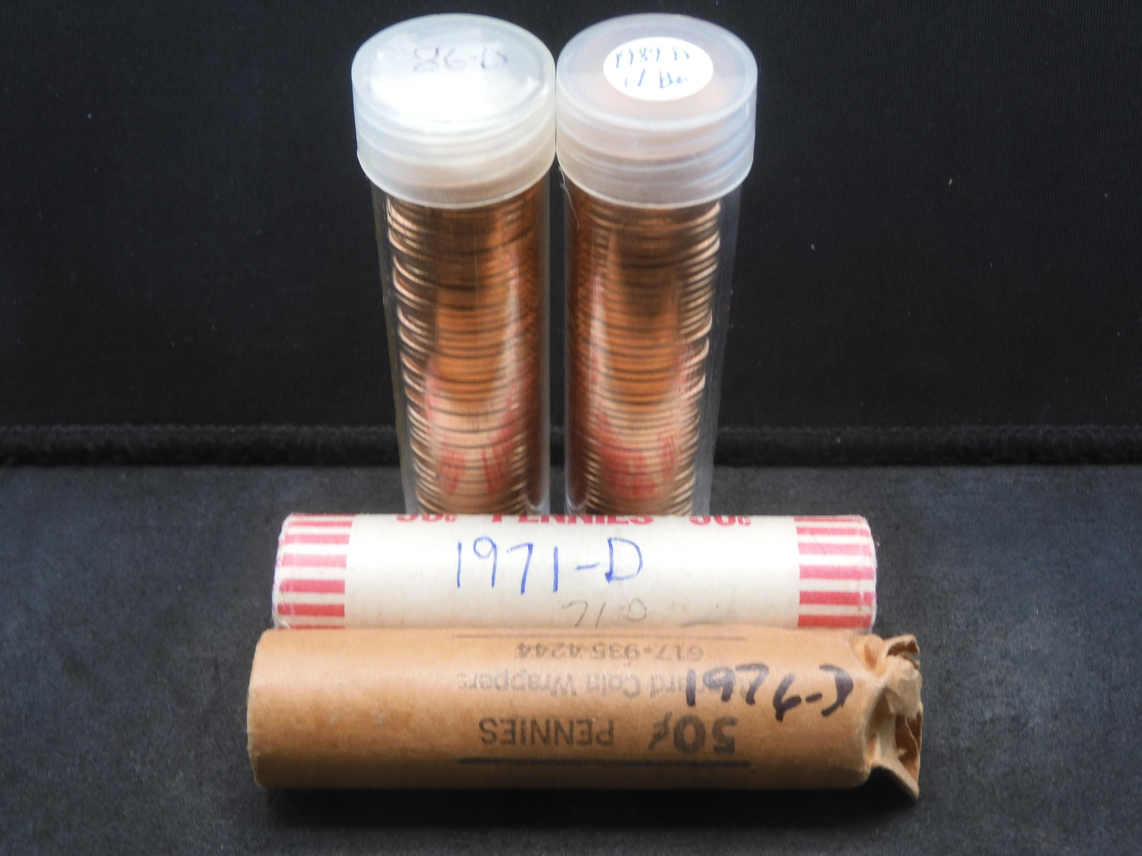 Rolls of "D" Mint Mark Bu Lincoln Cents - 1971, 1976, 1986, 1989: Rolls of "D" Mint Mark Bu Lincoln Cents - 1971, 1976, 1986, 1989