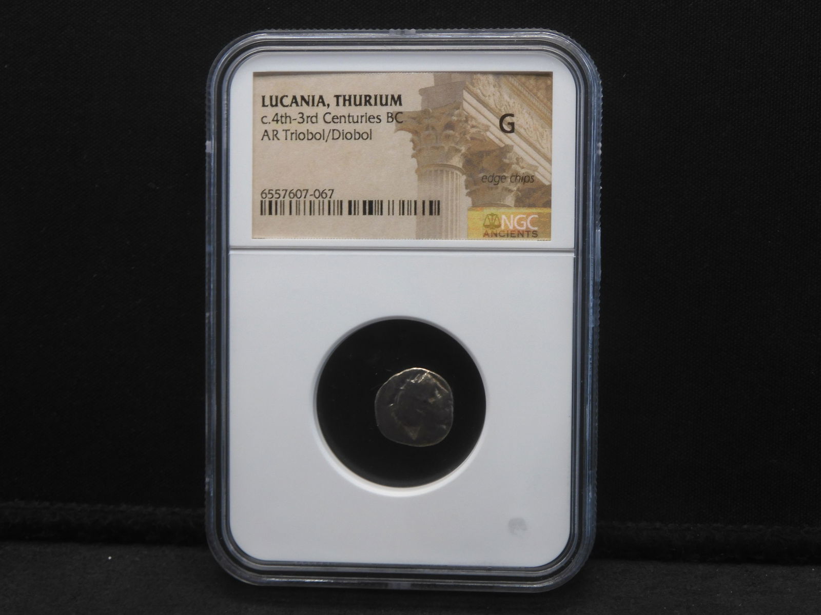 LUCANIA, Thurium c.4th-3rd Centuries BC AR Triobol/Diobol - NGC G (1 of 4)