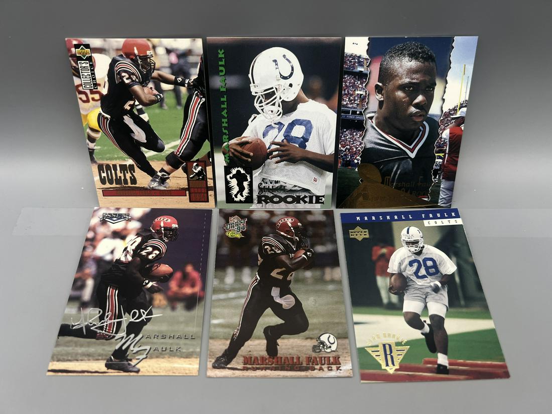 Lot of (6) Assorted Marshall Faulk RC Cards - Varying Conditions (1 of 2)