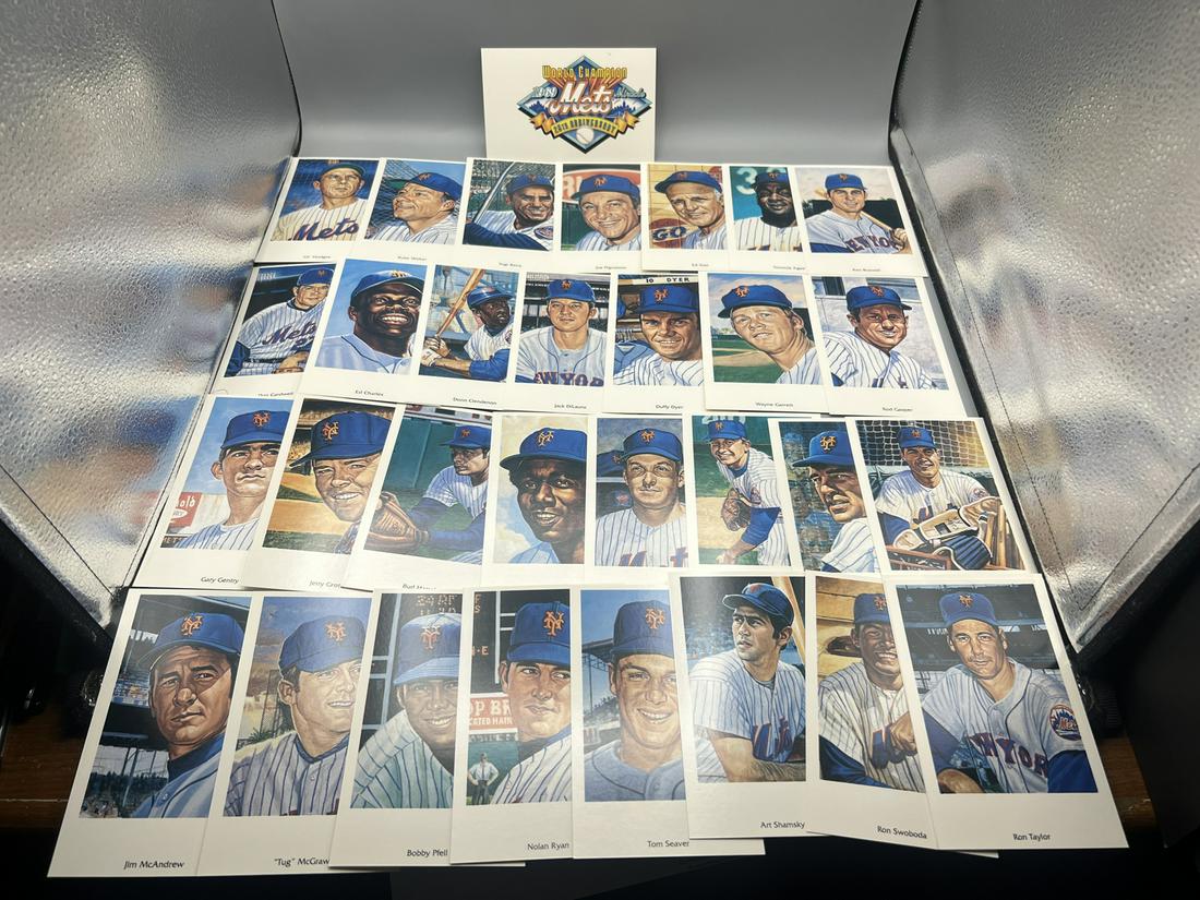 1994 25th Anniversary 69' Mets World Series Team Complete 32 Postcard Set - Nolan Ryan, Tom Seaver (1 of 5)