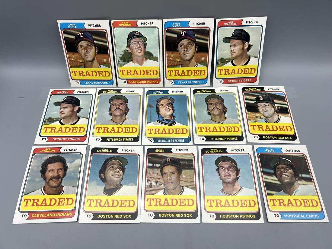 Lot of (13) 1974 Topps Traded Baseball Cards - Varying Conditions (1 of 2)