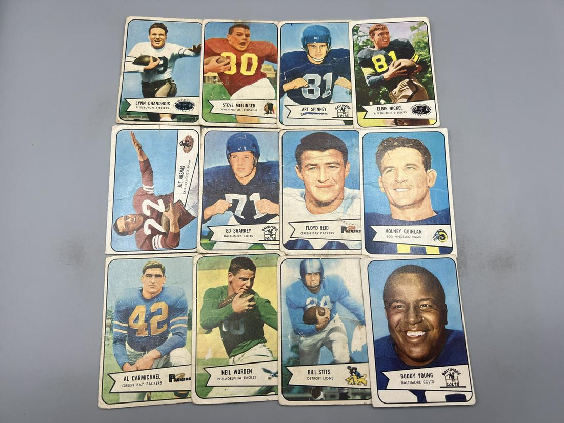 Lot of (12) 1954 Bowman Football Cards - Varying Conditions (1 of 2)