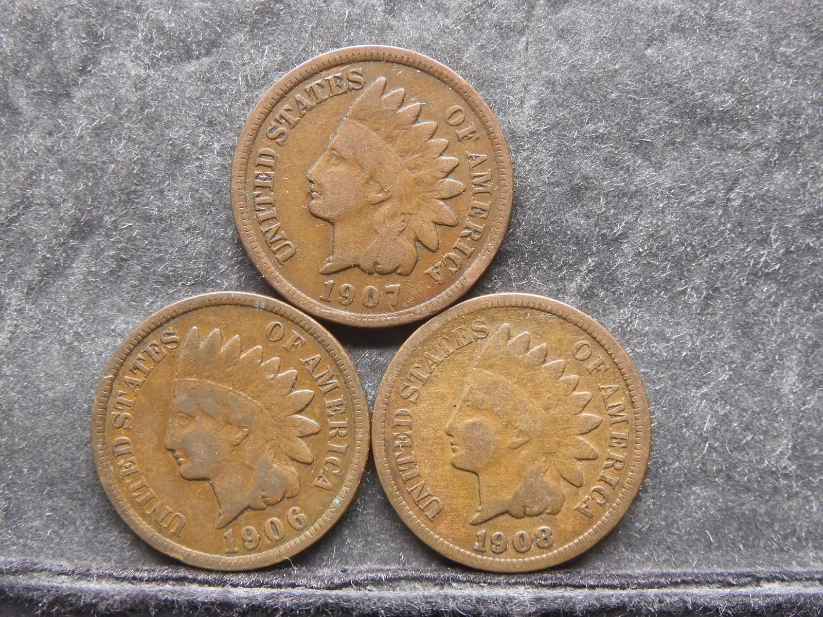 1906,1907,1908 Indian Head Cents (1 of 2)