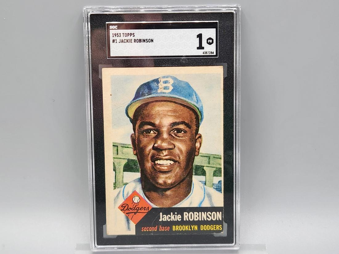 1953 Topps Jackie Robinson #1 SGC 1 HOF: 1953 Topps Jackie Robinson #1 SGC 1 HOF