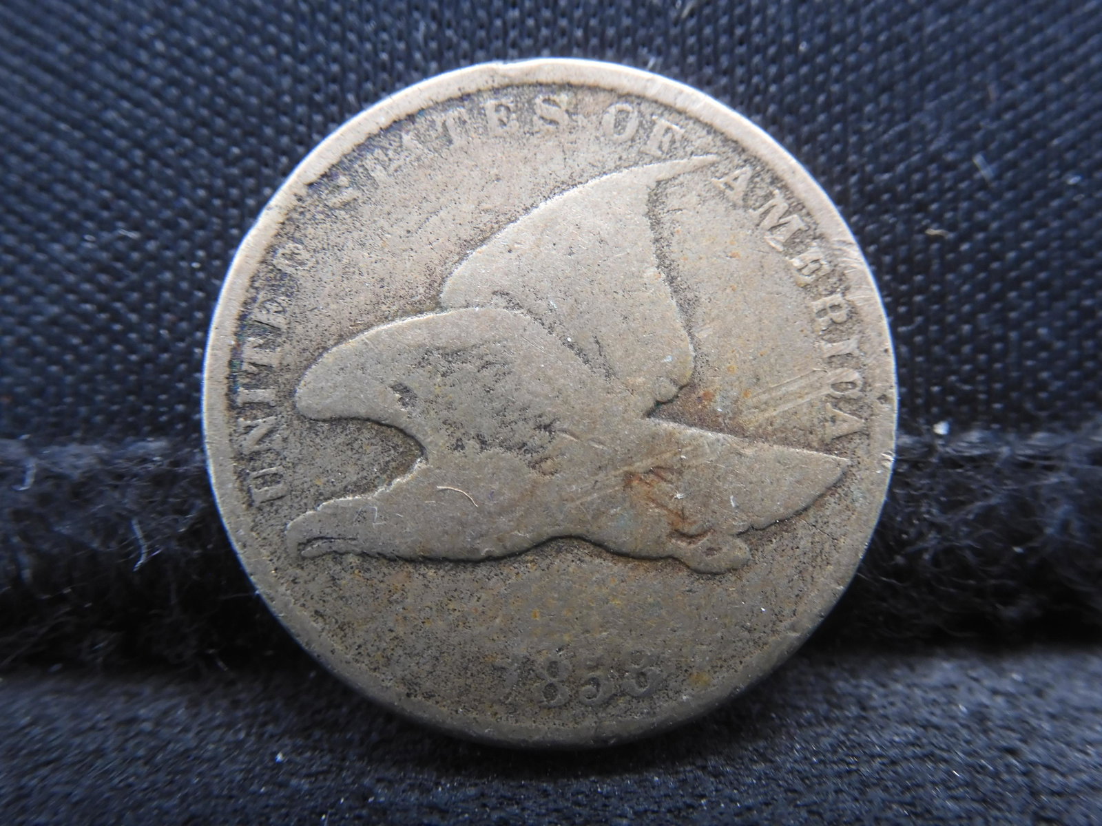 1858 Small Letters Flying Eagle Cent.  VG. (1 of 3)