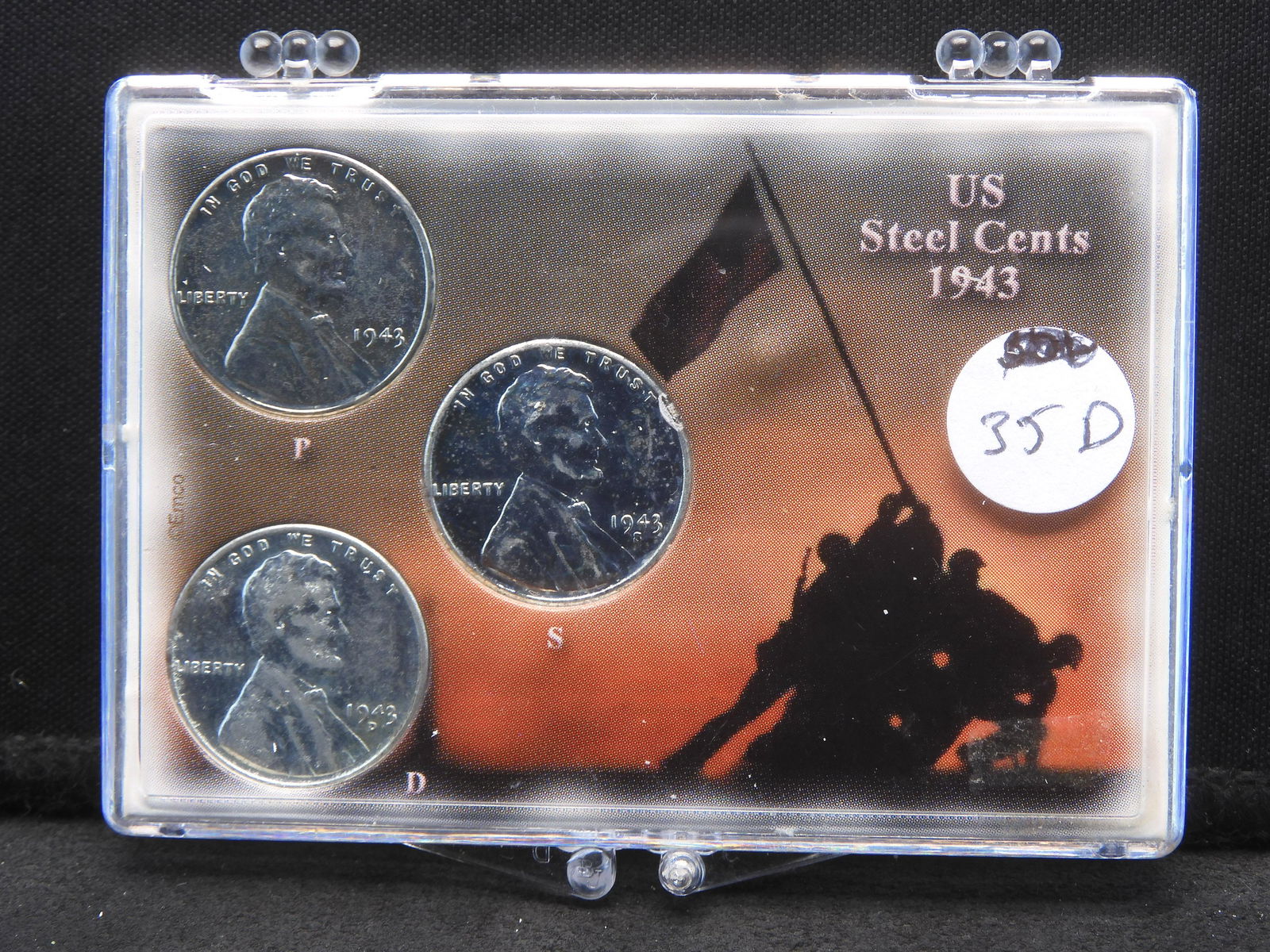 1943 P,D,S, Steel Wheat Cents in Display Case - Complete Year Set! (1 of 4)