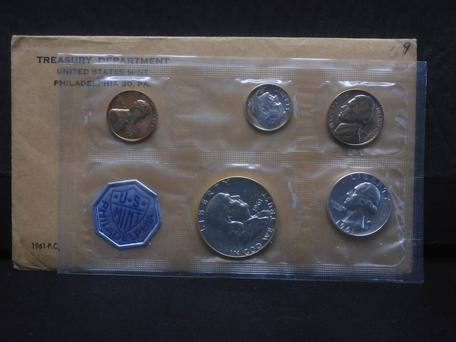 1961 US Proof Set 5-Coin Silver Proof Set (1 of 3)