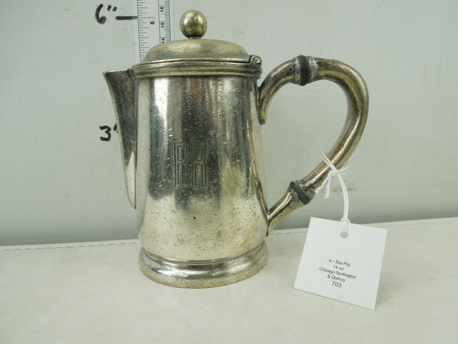 C.B & Q.R.R CO. Reed & Barton Tea Pot: C.B & Q.R.R CO. Reed & Barton Tea Pot