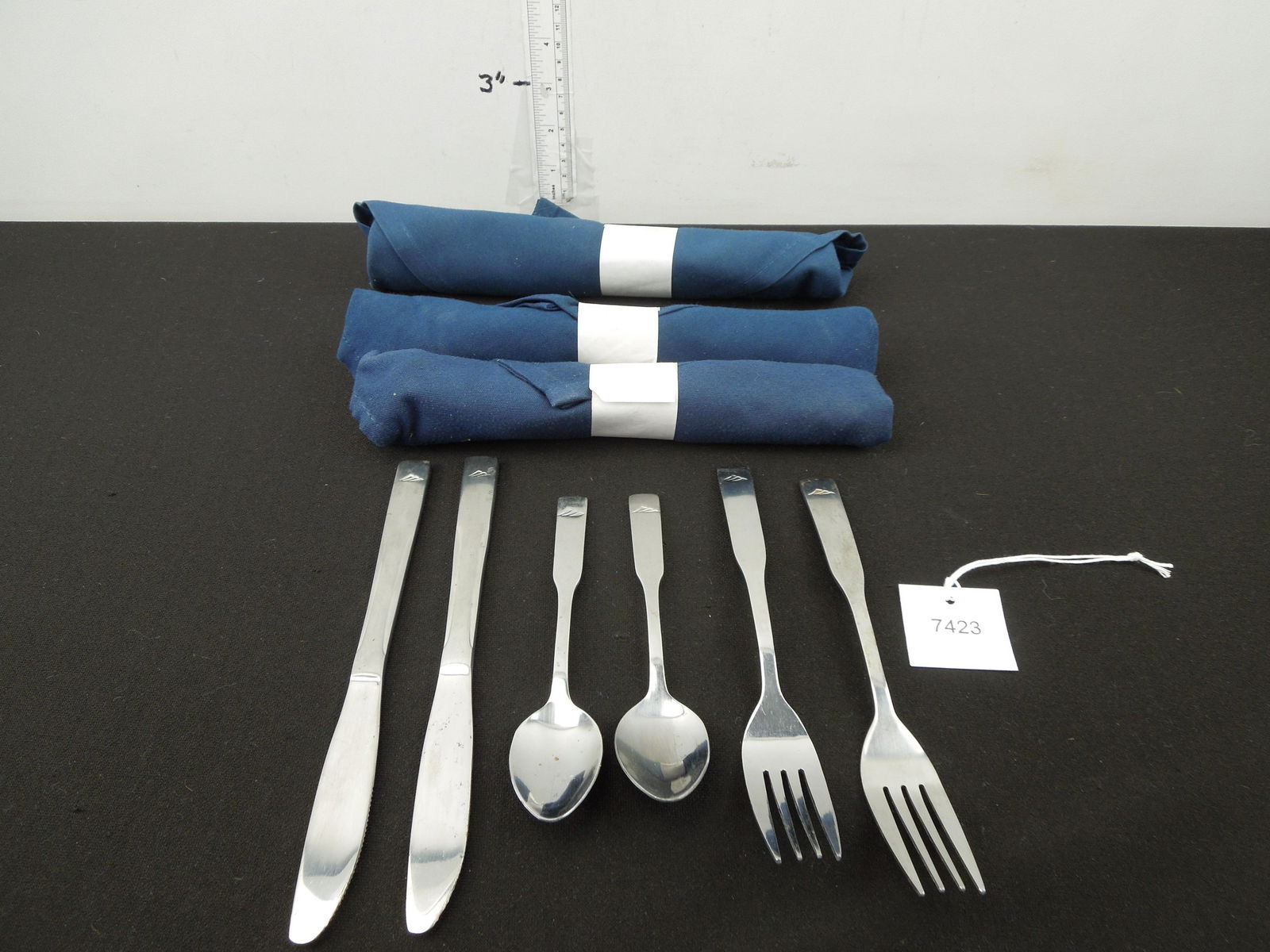 Amtrak Acela Logo Six sets of Amtrak Utensils , three set Wrapped in Linen (1 of 6)