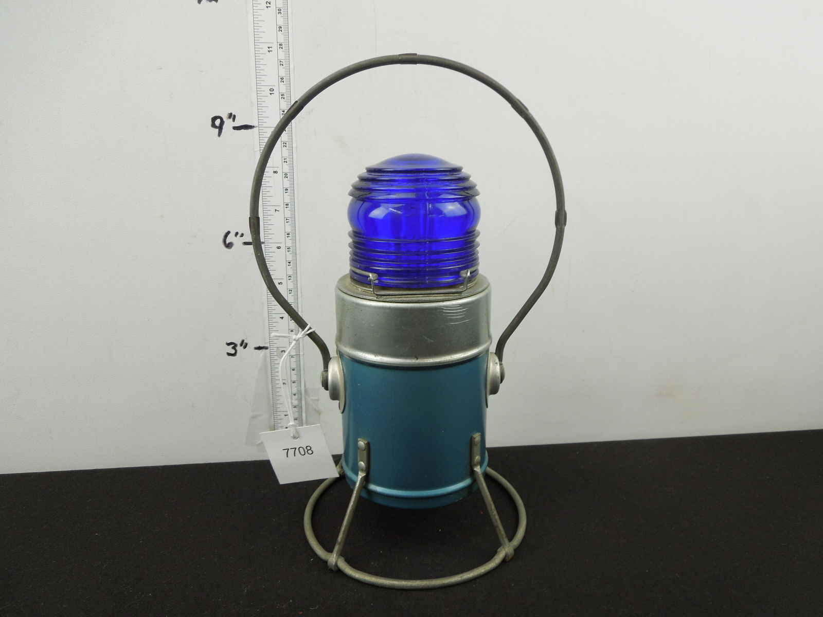 Battery Blue Light Star Headlight and Lantern Co, Blue light, Used, in working condition, lamps and (1 of 6)